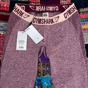 Gymshark Flex Leggings - Dark Ruby Marl/Nude Large